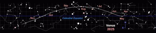 Click here for a star map showing the path of Venus during its 2025 morning apparition