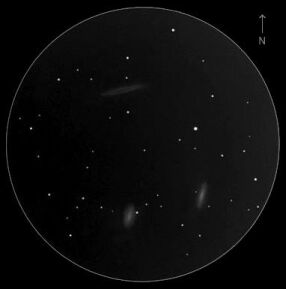 A telescope observer's sketch of the galaxies M65, M66 and NGC 3628 in Leo (Image: Michael Vlasov/APOD)